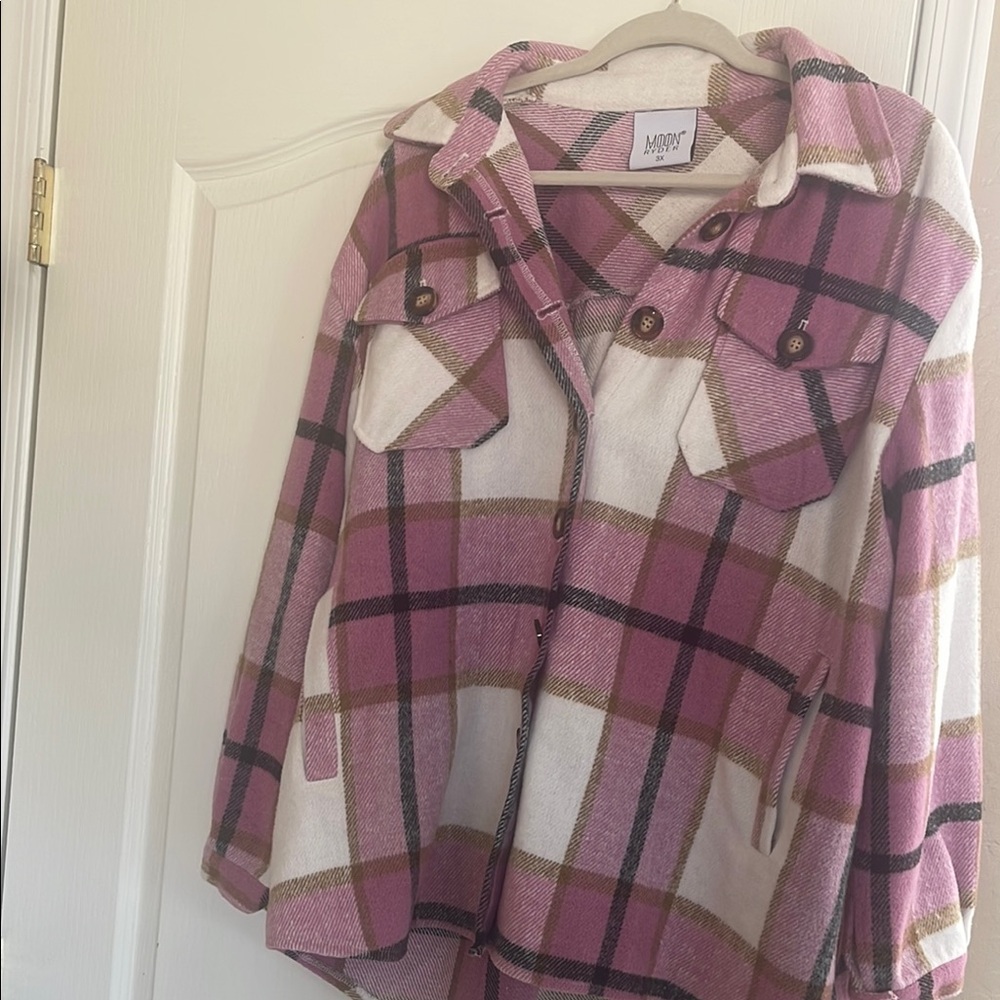 Pink and White Plaid Flannel